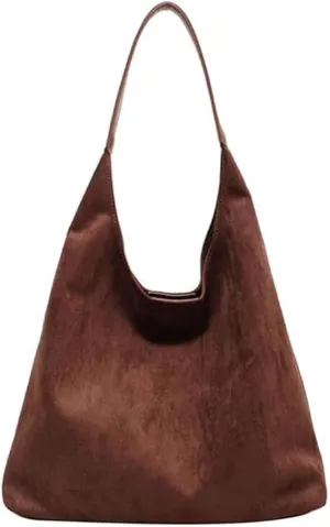 Hobo Bags for Women Velvet Tote Bag Retro PU Leather Crossbody Bag Shoulder Purses Handbag Ladies Top Handle Handbag