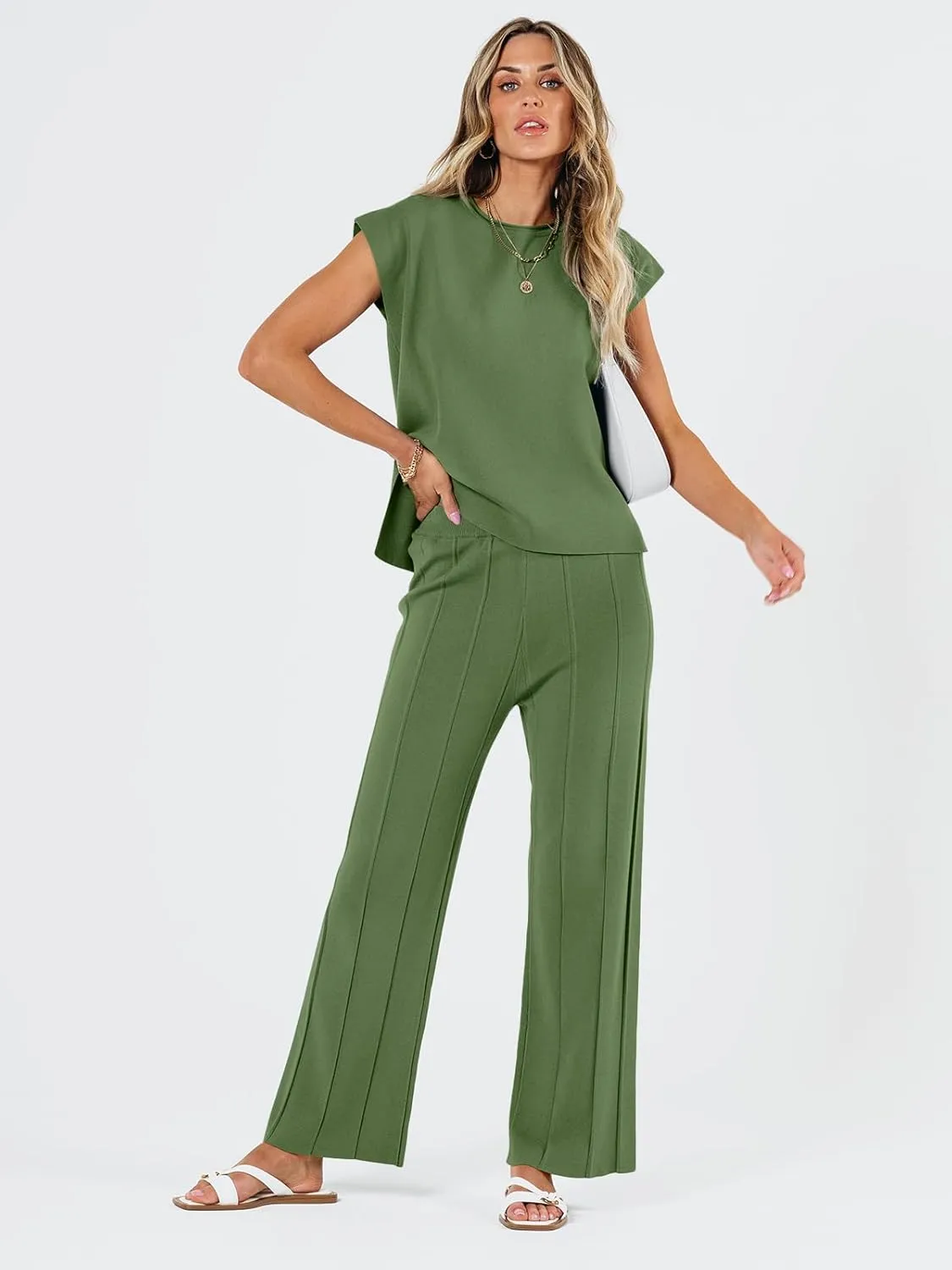 LILLUSORY 2 Piece Sets for Women Summer Vacation 2025 Lounge Outfits Matching Two Pcs Spring Knit Tracksuits Sweat Suits