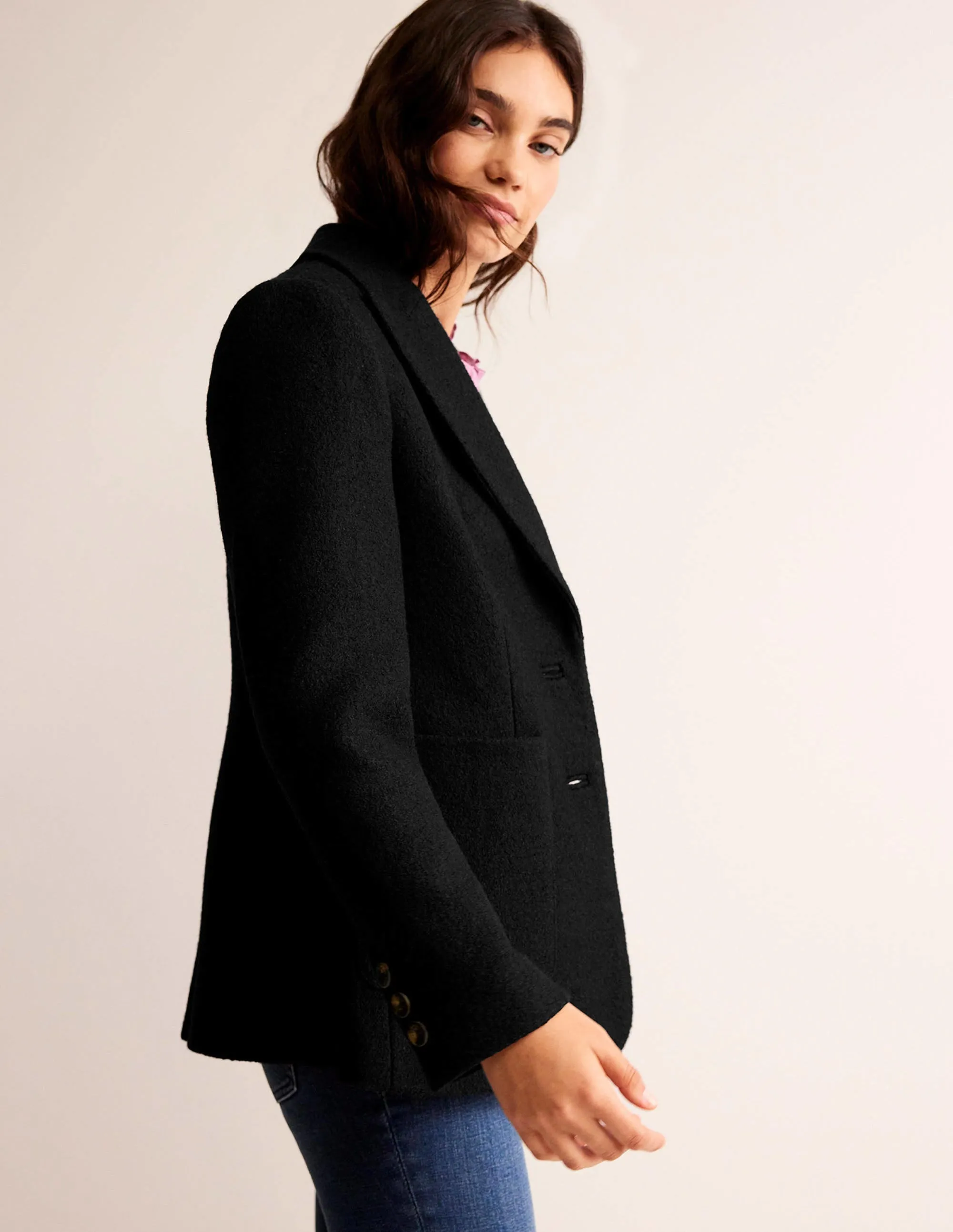 Marylebone Textured Blazer-Black