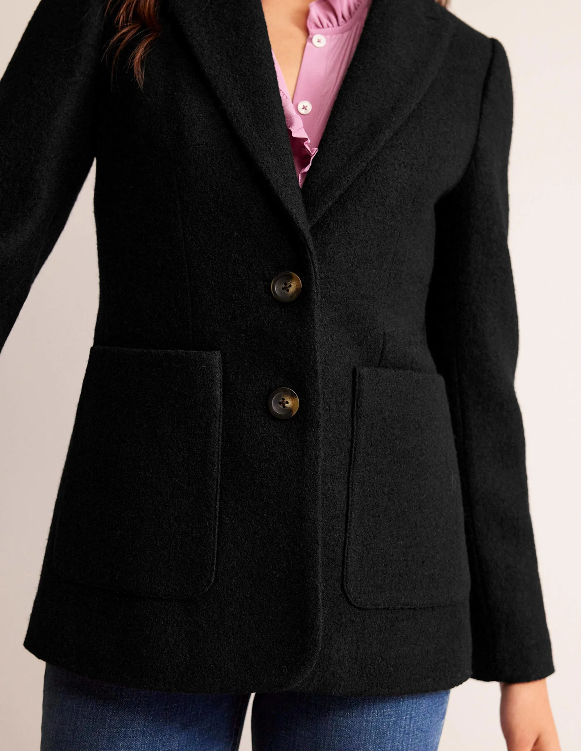 Marylebone Textured Blazer-Black