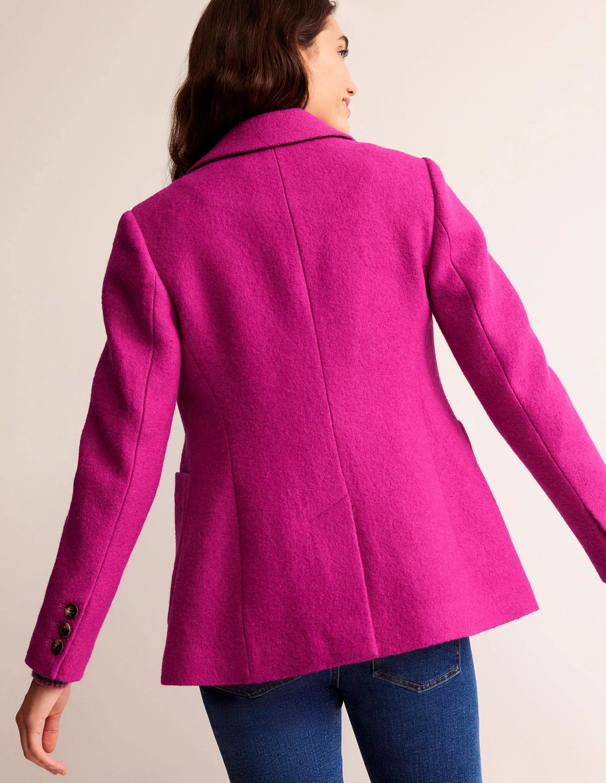 Marylebone Textured Blazer-Magenta