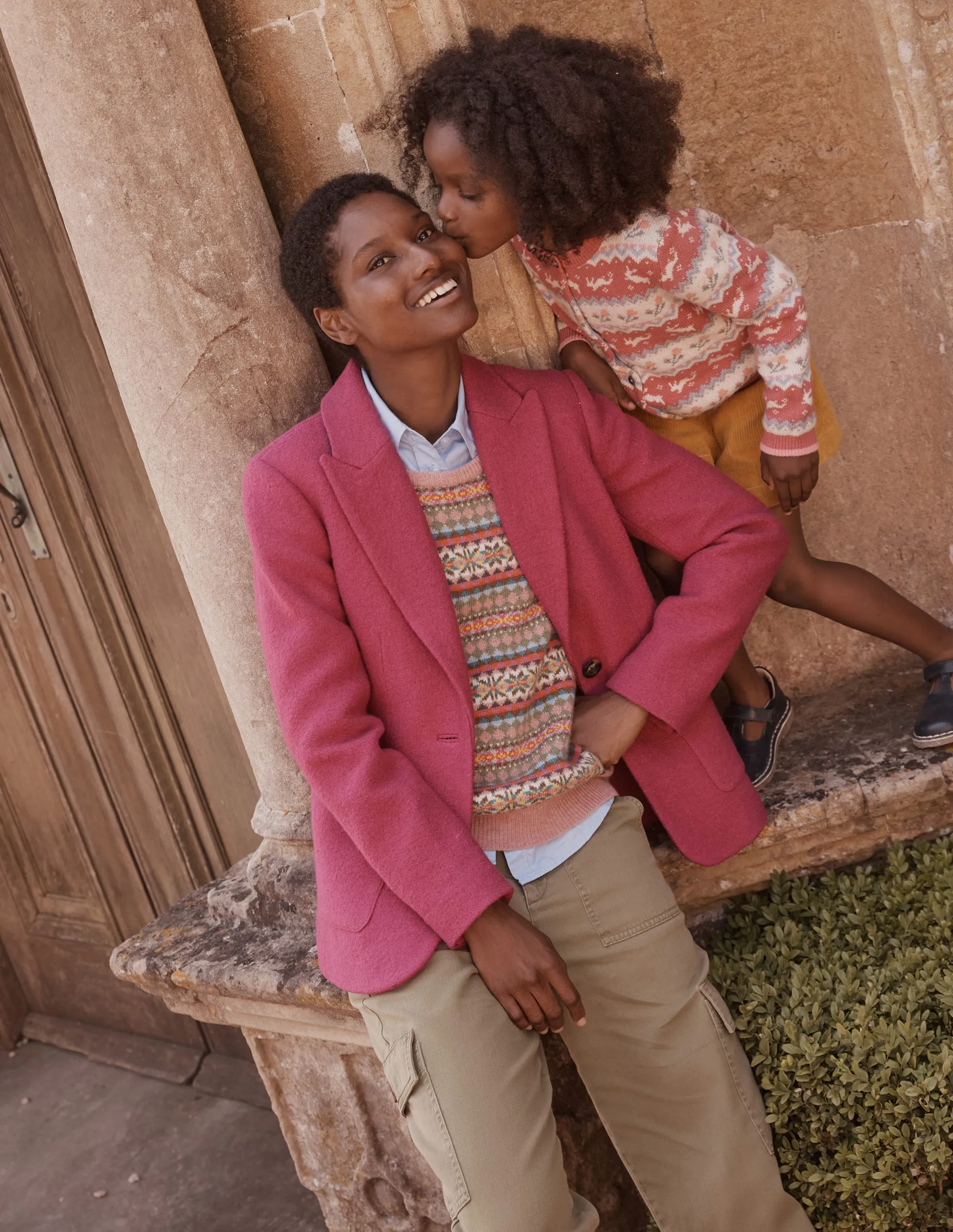 Marylebone Textured Blazer-Magenta