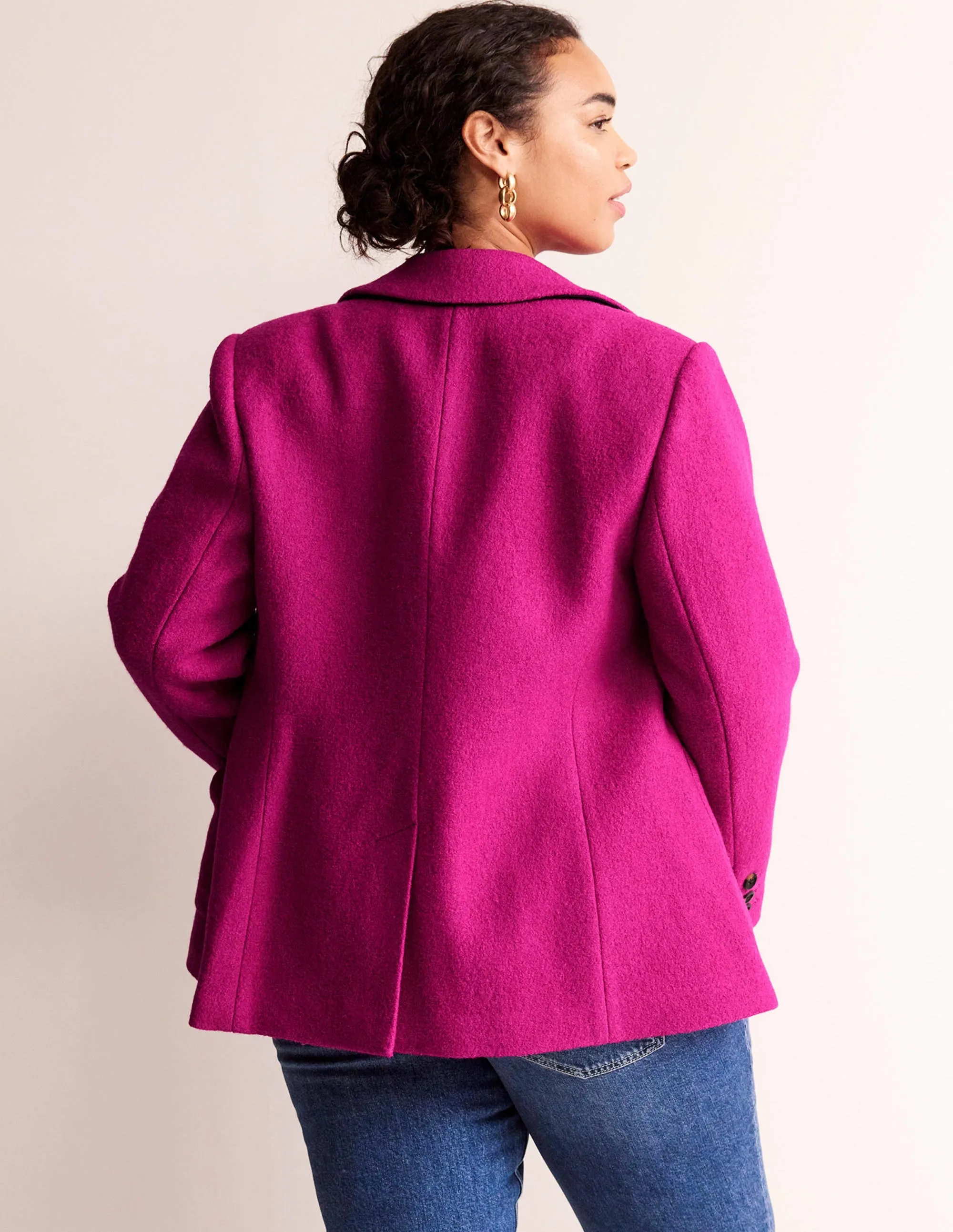Marylebone Textured Blazer-Magenta
