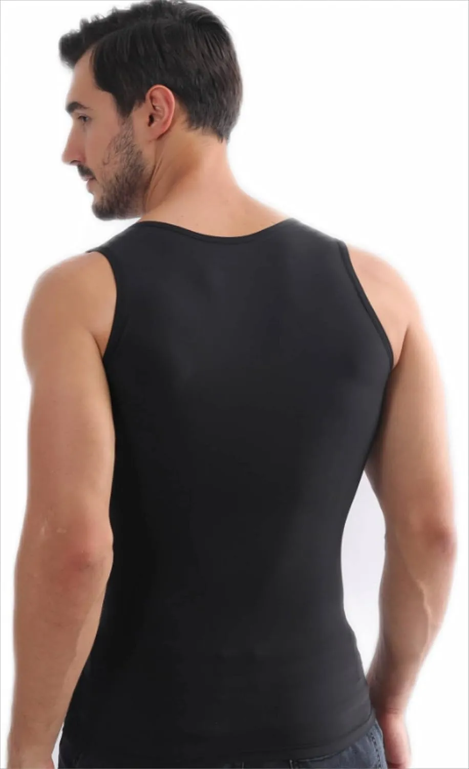 Men Slimming Tummy Control Chest Compression Hide Gynecomastia Undershirt Shapewear
