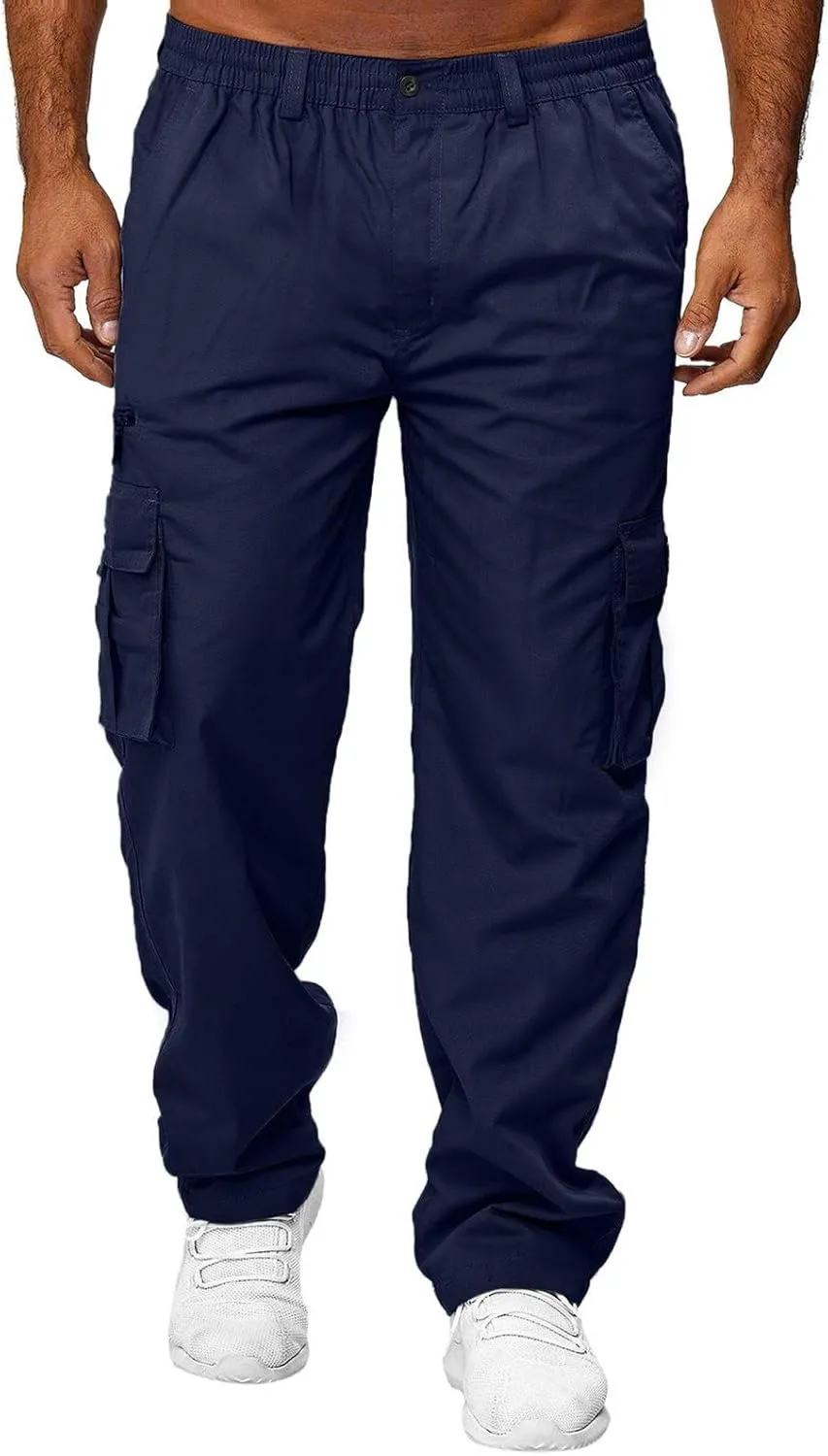 Men's Active Athletic Casual Tricot Color Pants Men's Overalls Drawstring Pants Men's Running Tactical Sweatpants