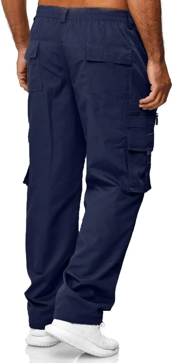 Men's Active Athletic Casual Tricot Color Pants Men's Overalls Drawstring Pants Men's Running Tactical Sweatpants