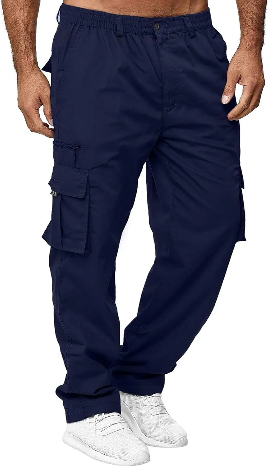 Men's Active Athletic Casual Tricot Color Pants Men's Overalls Drawstring Pants Men's Running Tactical Sweatpants
