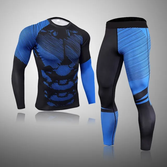 Men's Compression Speed Line Thermal Quick Dry Underwear Full Set