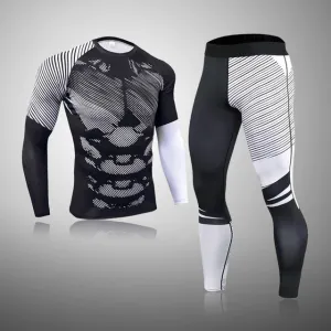 Men's Compression Speed Line Thermal Quick Dry Underwear Full Set