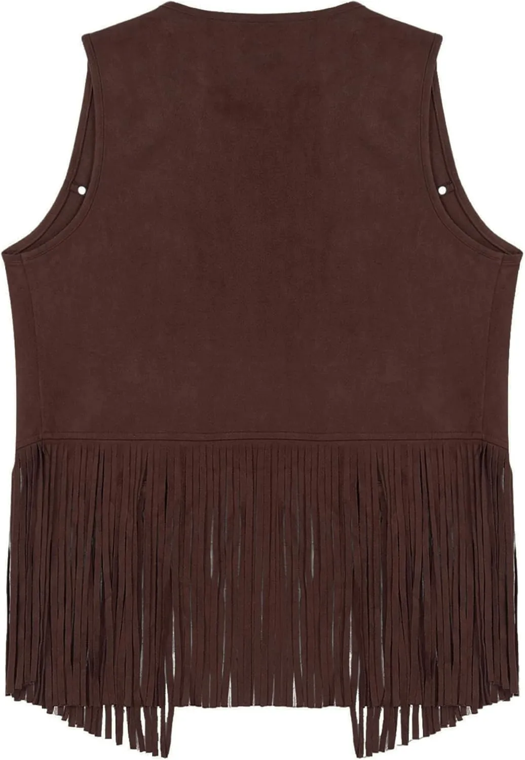 Men's Cowboy Western Suede Leather Tassel Sleeveless Vest Jacket Gothic Waistcoat Coat