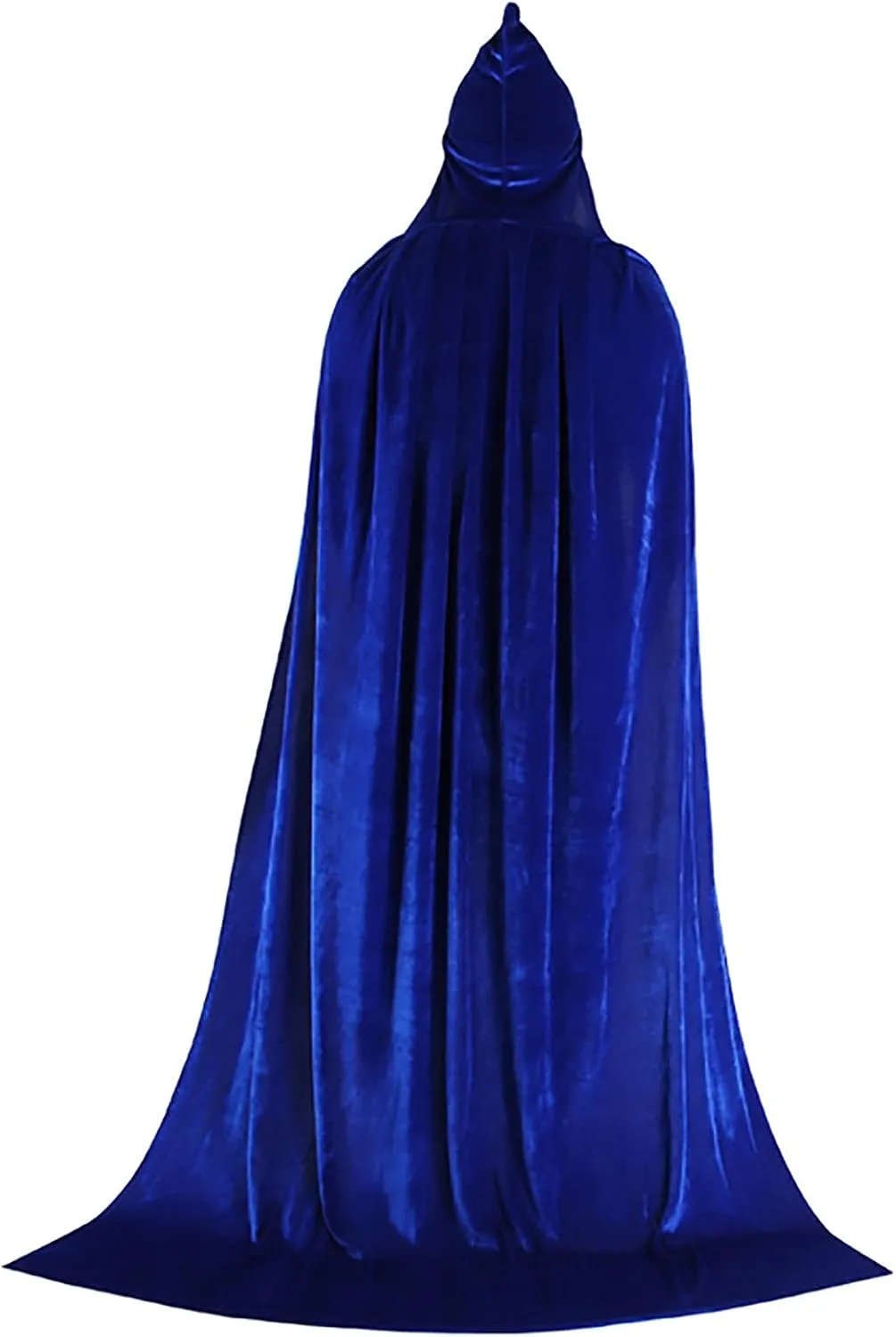 MIAOLLUN Halloween Cloak, Unisex Halloween Cape Robe with Hood Velvet Hooded Cape for Halloween Cosplay Costumes,Blue,170cm