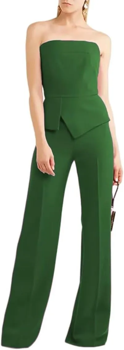 Mother of The Bride Pantsuits for Wedding Long Chiffon Prom Cocktail Jumpusit