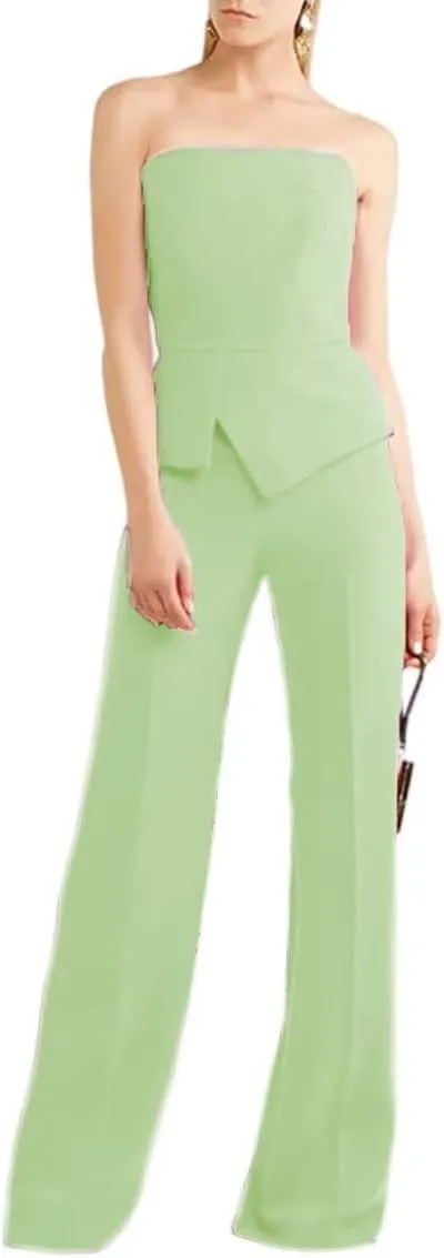 Mother of The Bride Pantsuits for Wedding Long Chiffon Prom Cocktail Jumpusit