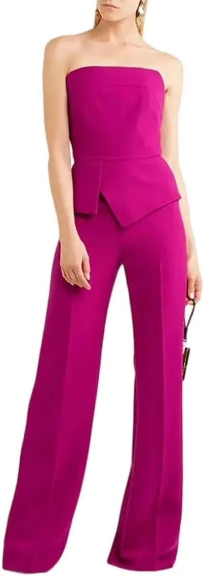 Mother of The Bride Pantsuits for Wedding Long Chiffon Prom Cocktail Jumpusit