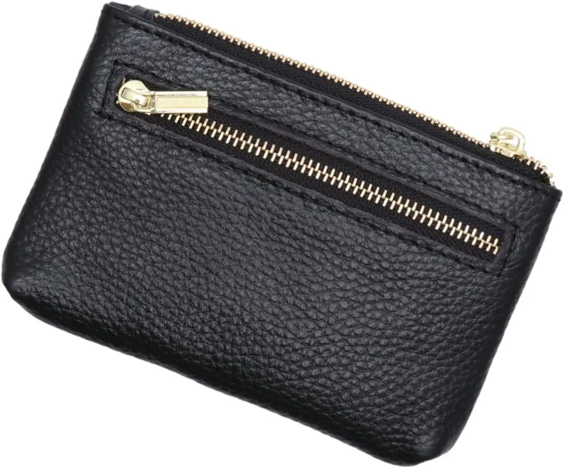 PU Leather Mini Coin Pouch with Zipper Multifunctional Wallet Pocket for Women Change Holder for Cash Coins Receipts Compact Design for Purses Pockets