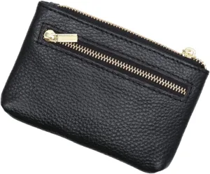 PU Leather Mini Coin Pouch with Zipper Multifunctional Wallet Pocket for Women Change Holder for Cash Coins Receipts Compact Design for Purses Pockets