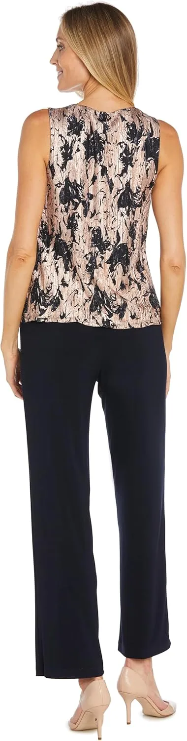 R&M Richards Womens Metallic One-Button Suit