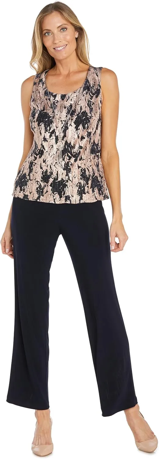 R&M Richards Womens Metallic One-Button Suit
