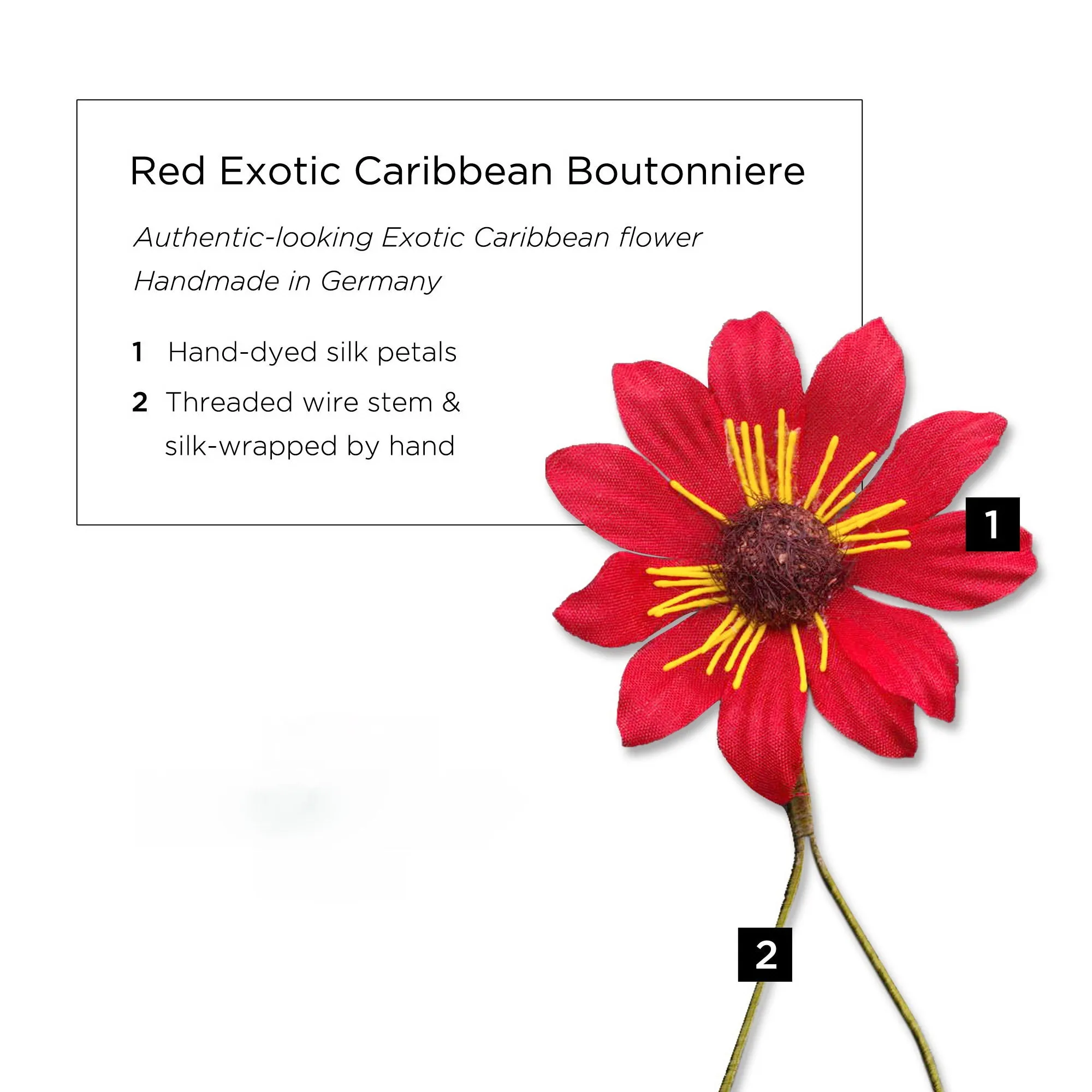 Red Exotic Caribbean Boutonnière Flower