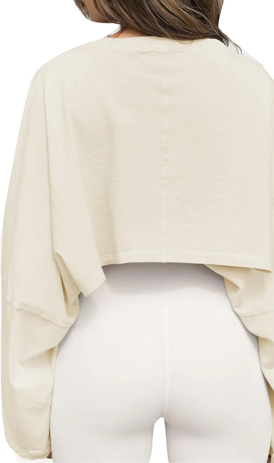Remidoo Women's Casual Long Sleeve Cropped Sweatshirt Crewneck Pullover Shirt