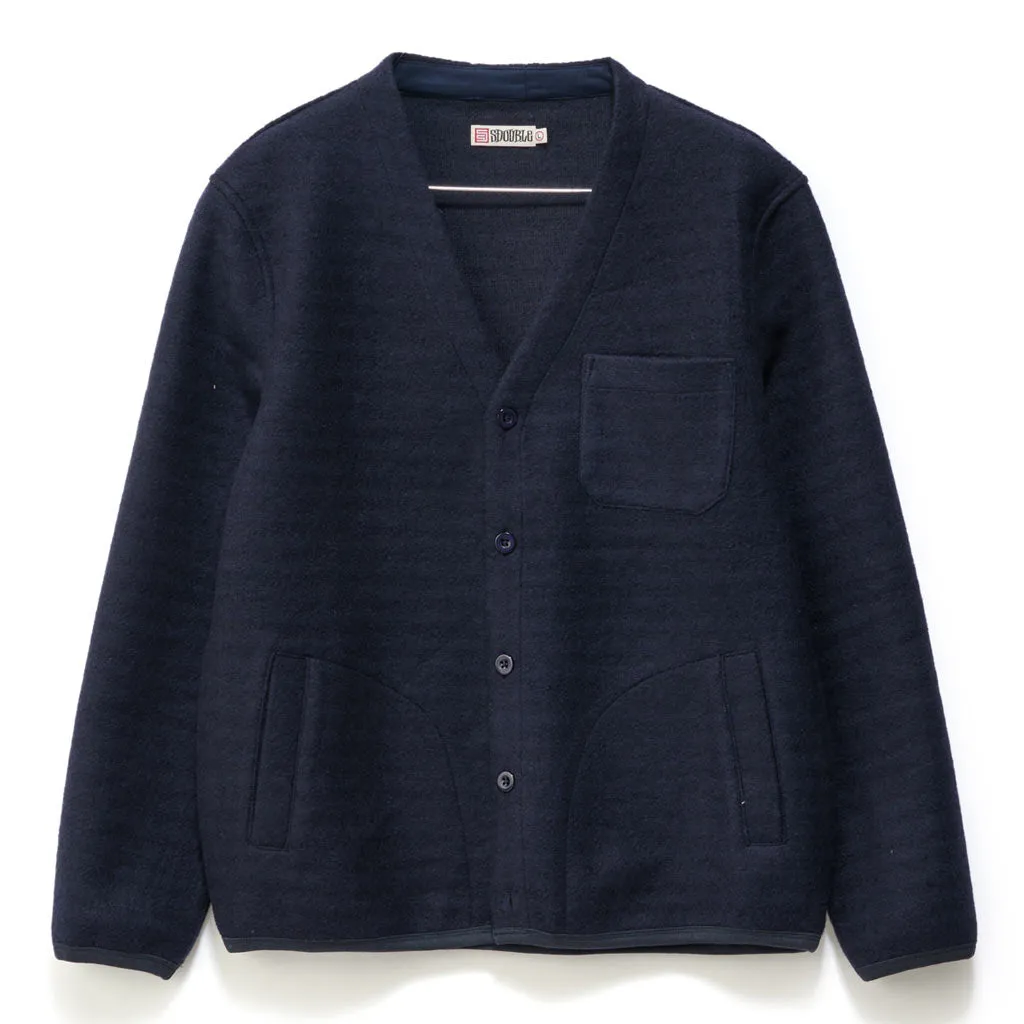 S/DOUBLE CARDIGAN COAT - NAVY