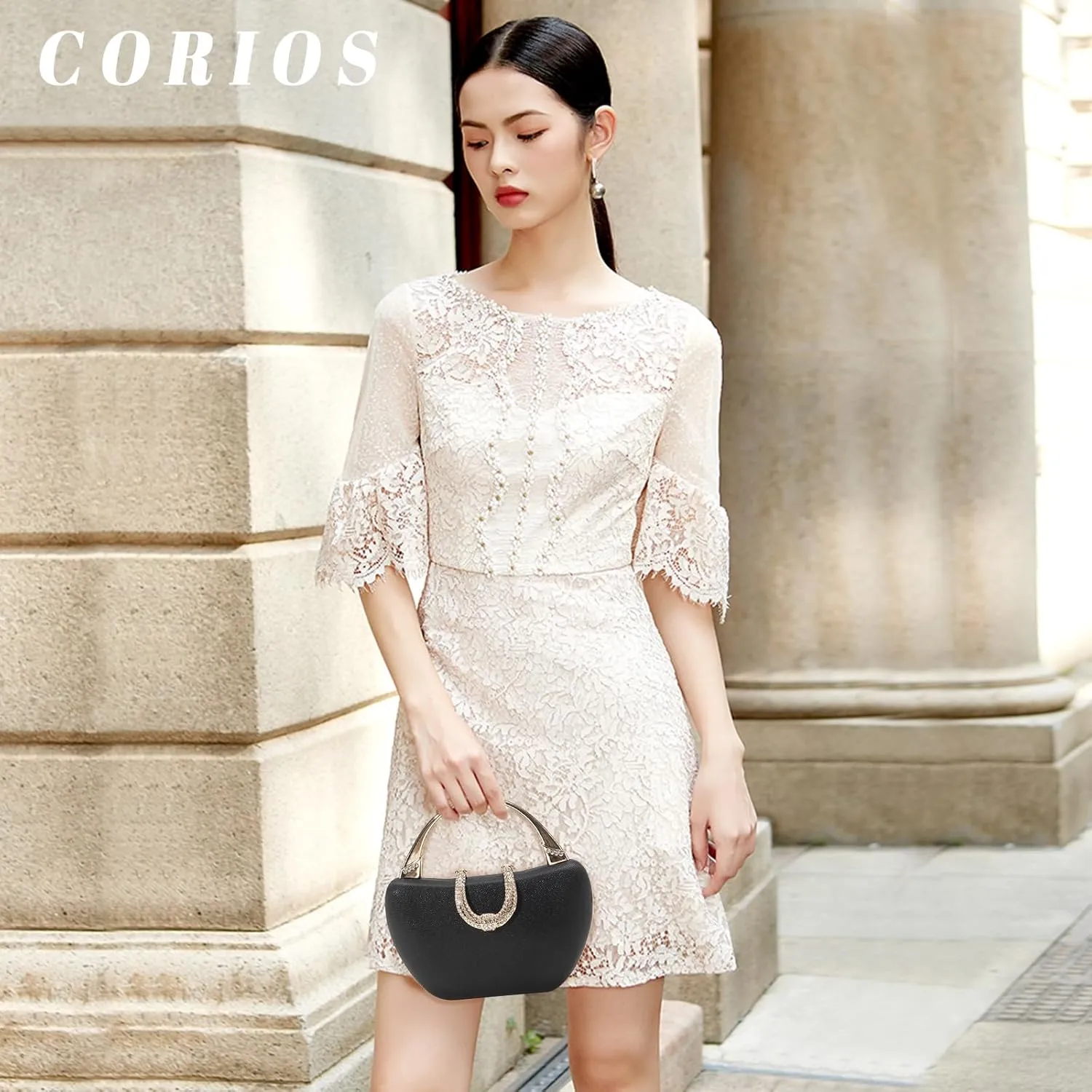 Sequin Clutch Bag for Women Rhinestone Evening Bag Sparkly Crystal Handbag Bridal Wedding Purse Glitter Shoulder Bag