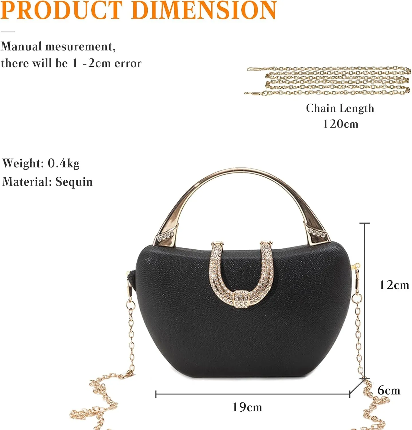 Sequin Clutch Bag for Women Rhinestone Evening Bag Sparkly Crystal Handbag Bridal Wedding Purse Glitter Shoulder Bag