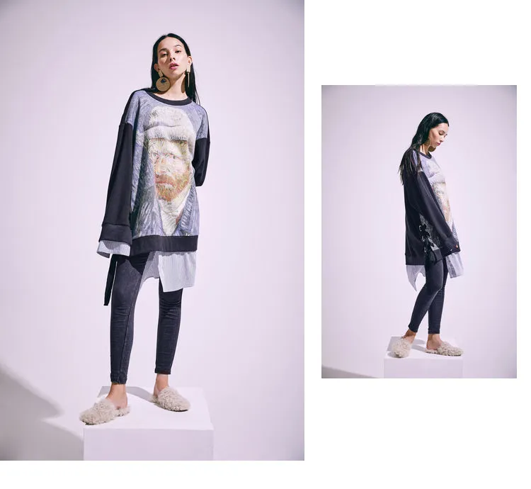 Side Lace Up Sleeve Sweatshirts