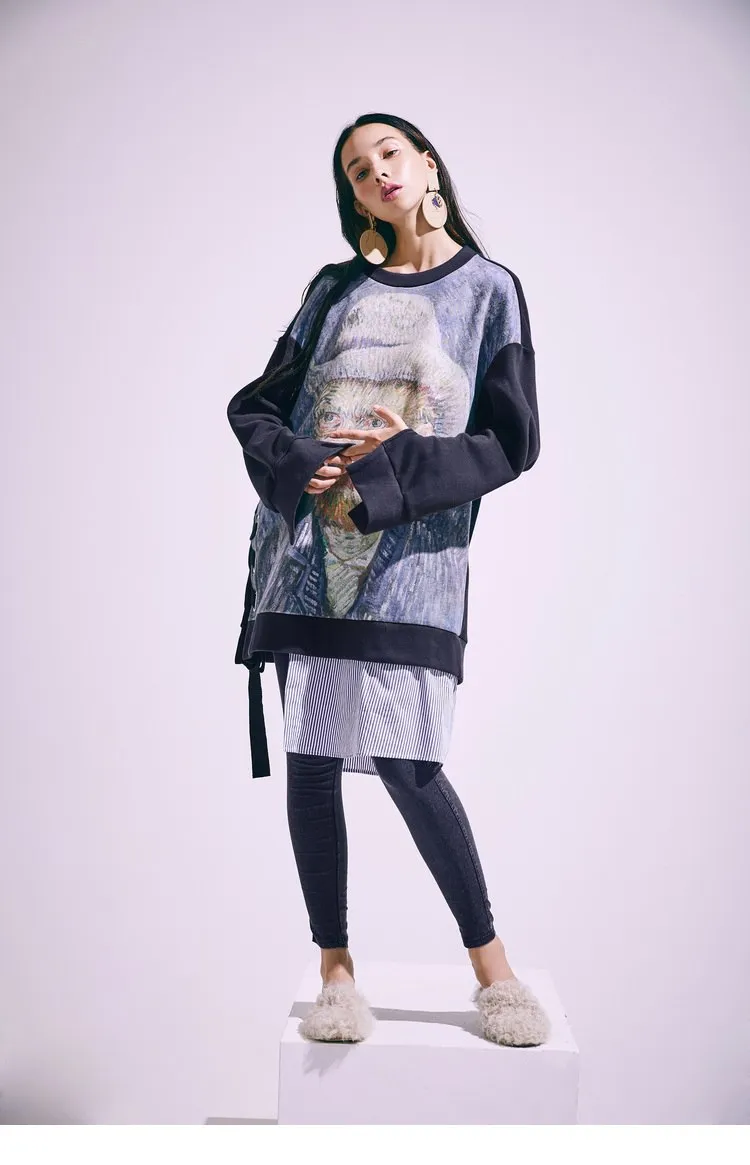 Side Lace Up Sleeve Sweatshirts