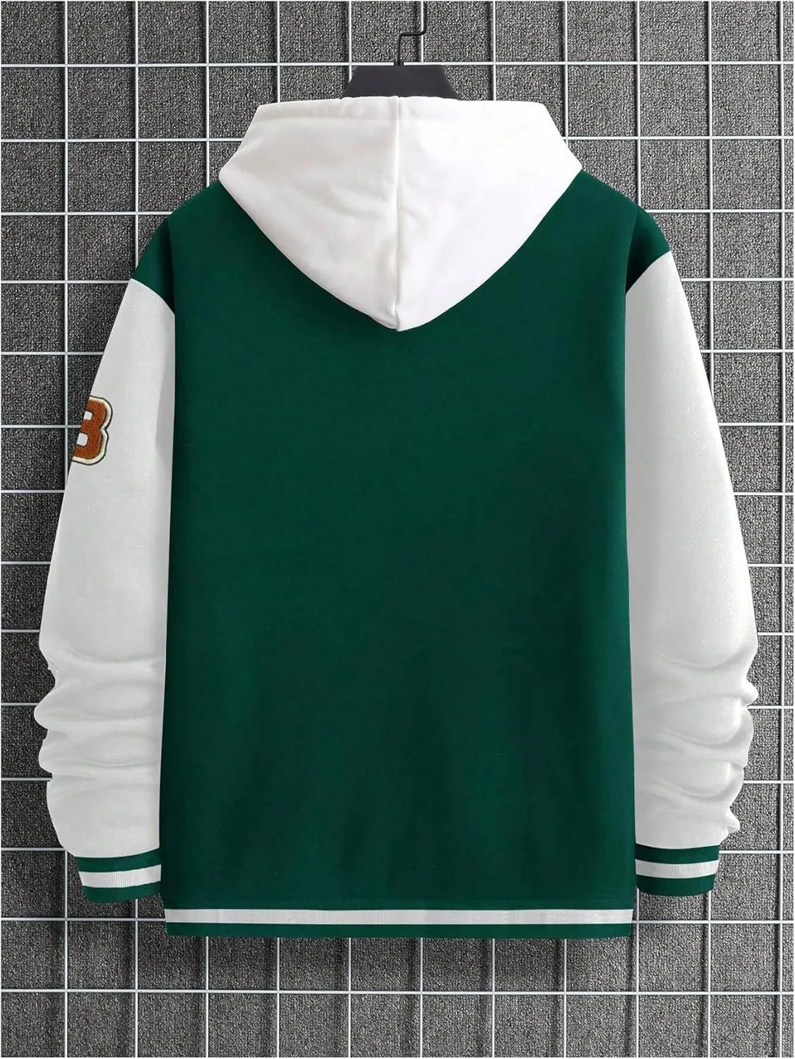 SOLY HUX Men's Color Block Letter Print Baseball Jacket Long Sleeve Casual Varsity Jacket