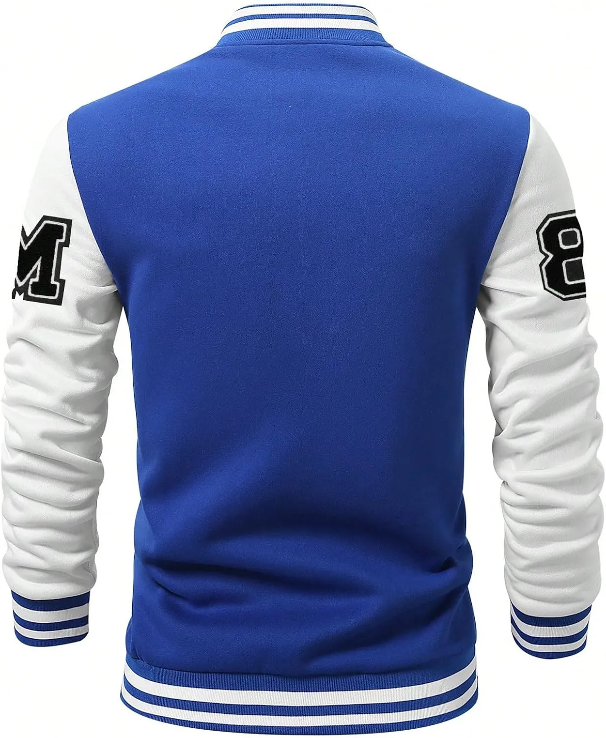 SOLY HUX Men's Color Block Letter Print Varsity Jacket Long Sleeve Baseball Jacket Bomber Coat