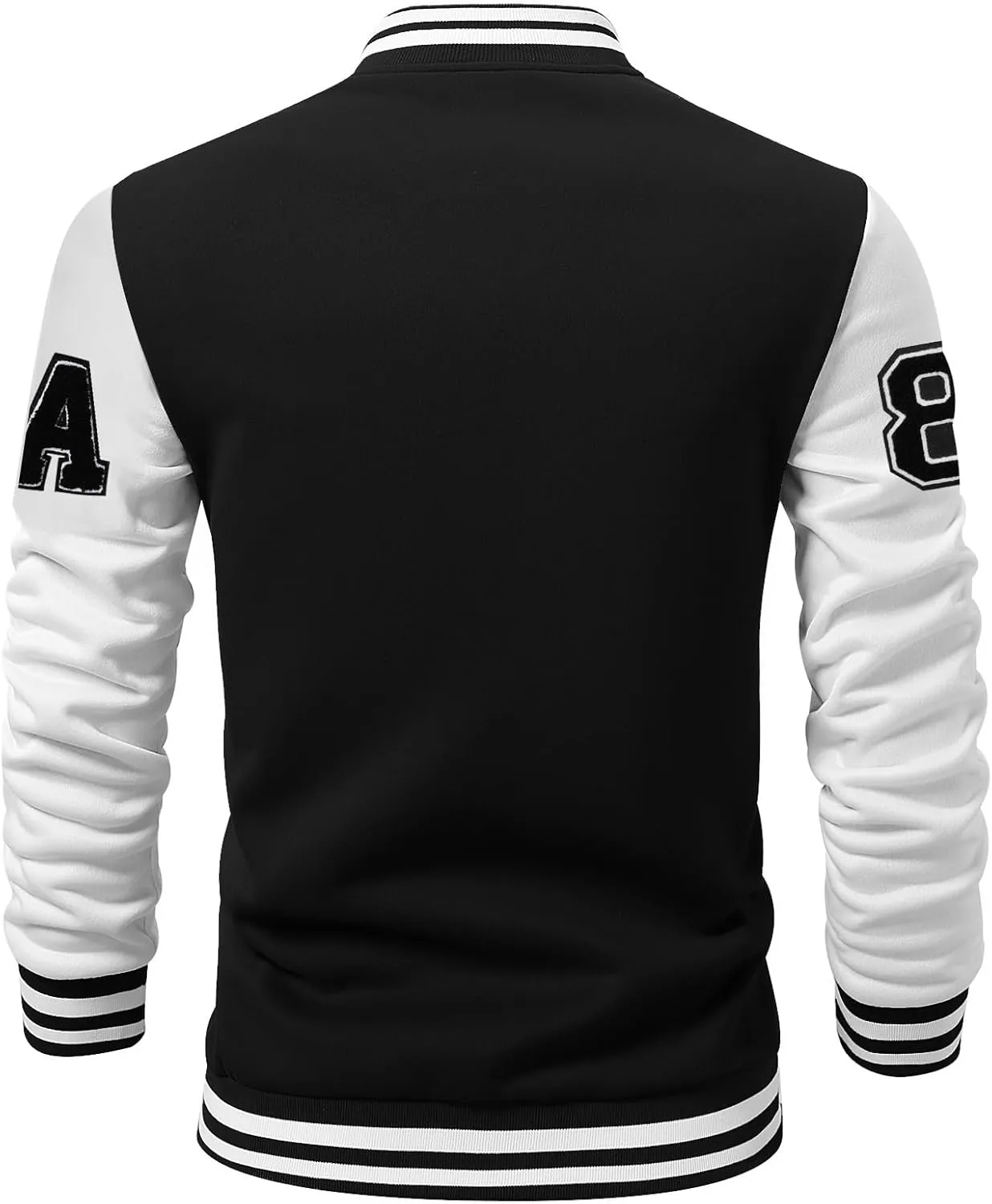 SOLY HUX Men's Color Block Letter Print Varsity Jacket Long Sleeve Baseball Jacket Bomber Coat