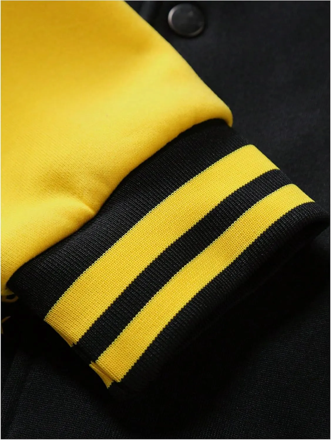SOLY HUX Men's Color Block Letter Print Varsity Jacket Long Sleeve Baseball Jacket Bomber Coat