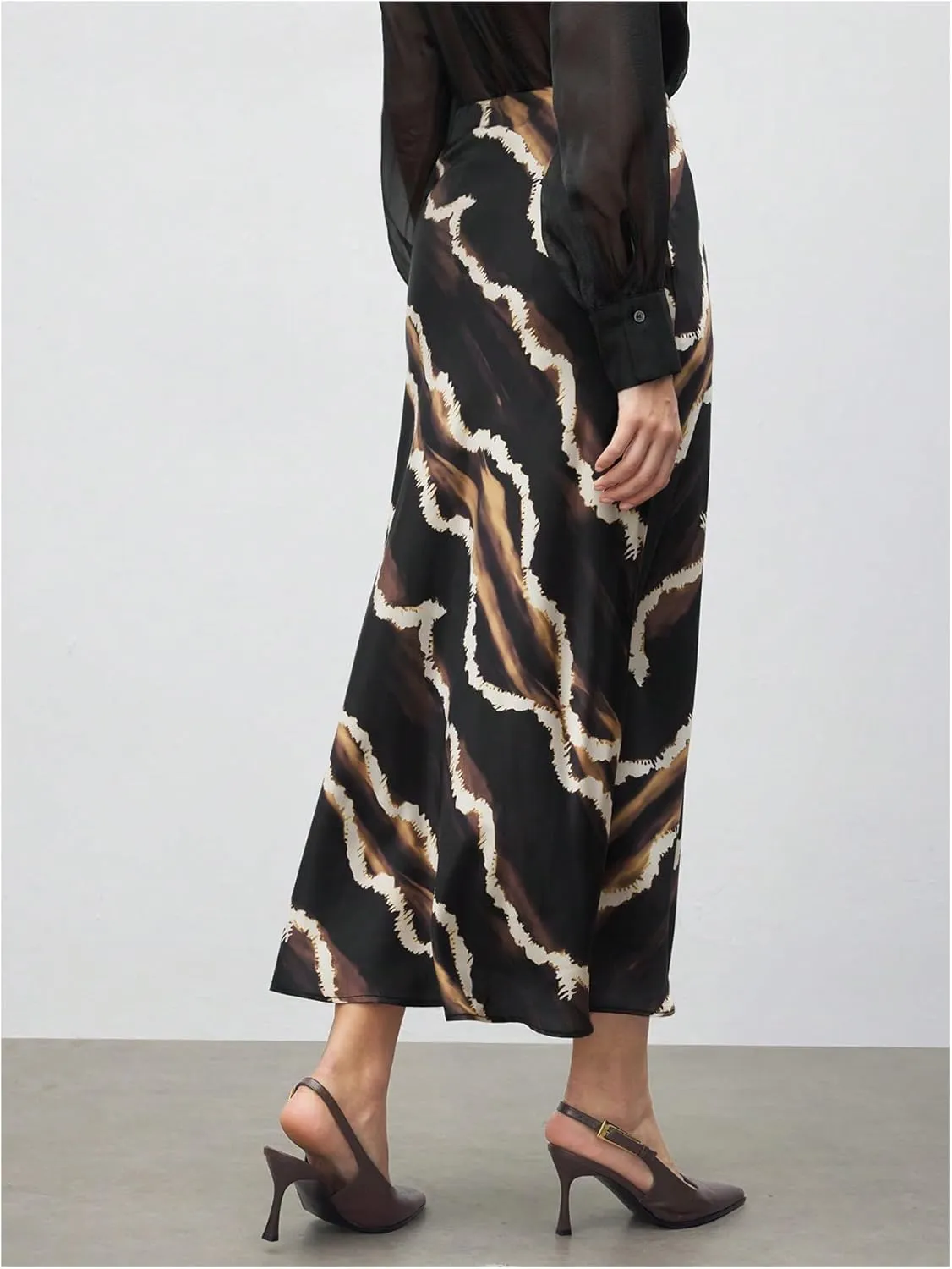 SOLY HUX Skirts for Women Printed High Waisted Casual Flowy Long Skirt