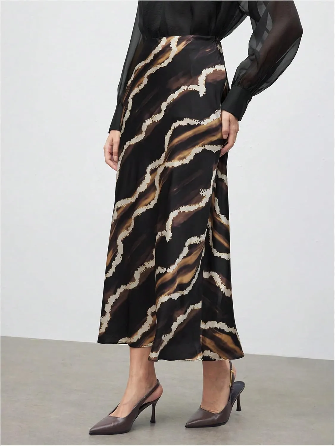 SOLY HUX Skirts for Women Printed High Waisted Casual Flowy Long Skirt
