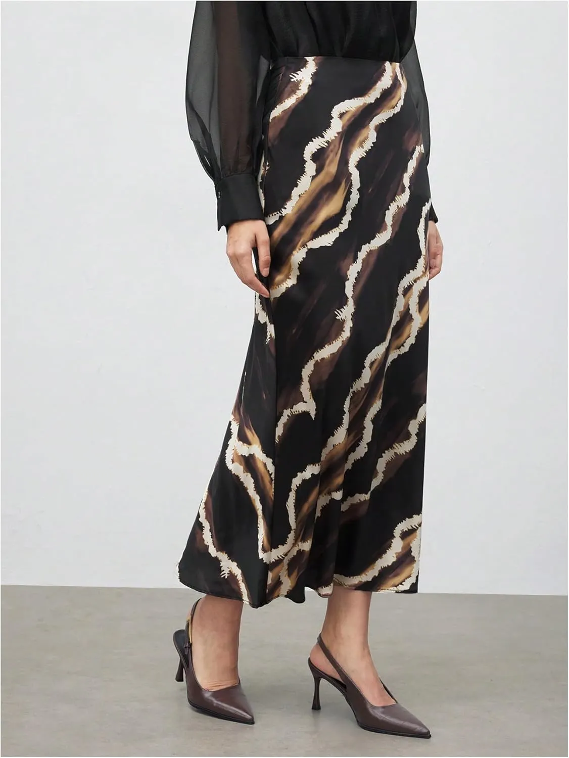 SOLY HUX Skirts for Women Printed High Waisted Casual Flowy Long Skirt