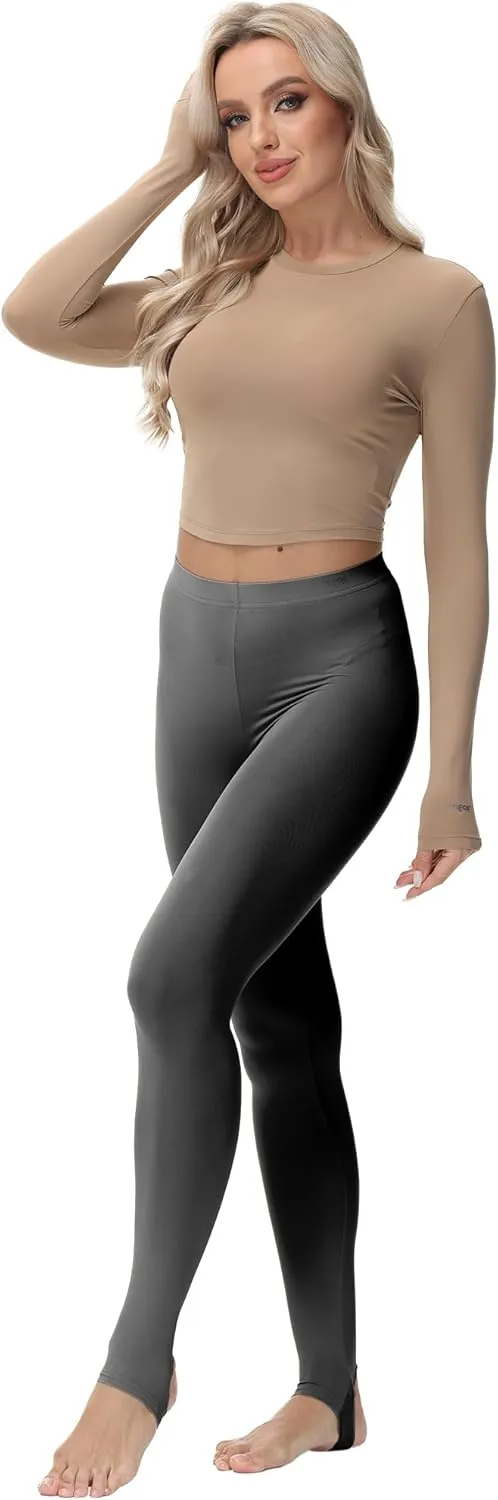 Ultrathin Ice Silk Fabric UPF50  UV Sun Protection Compression Legging Footed Tight Pants Q-max Coolness