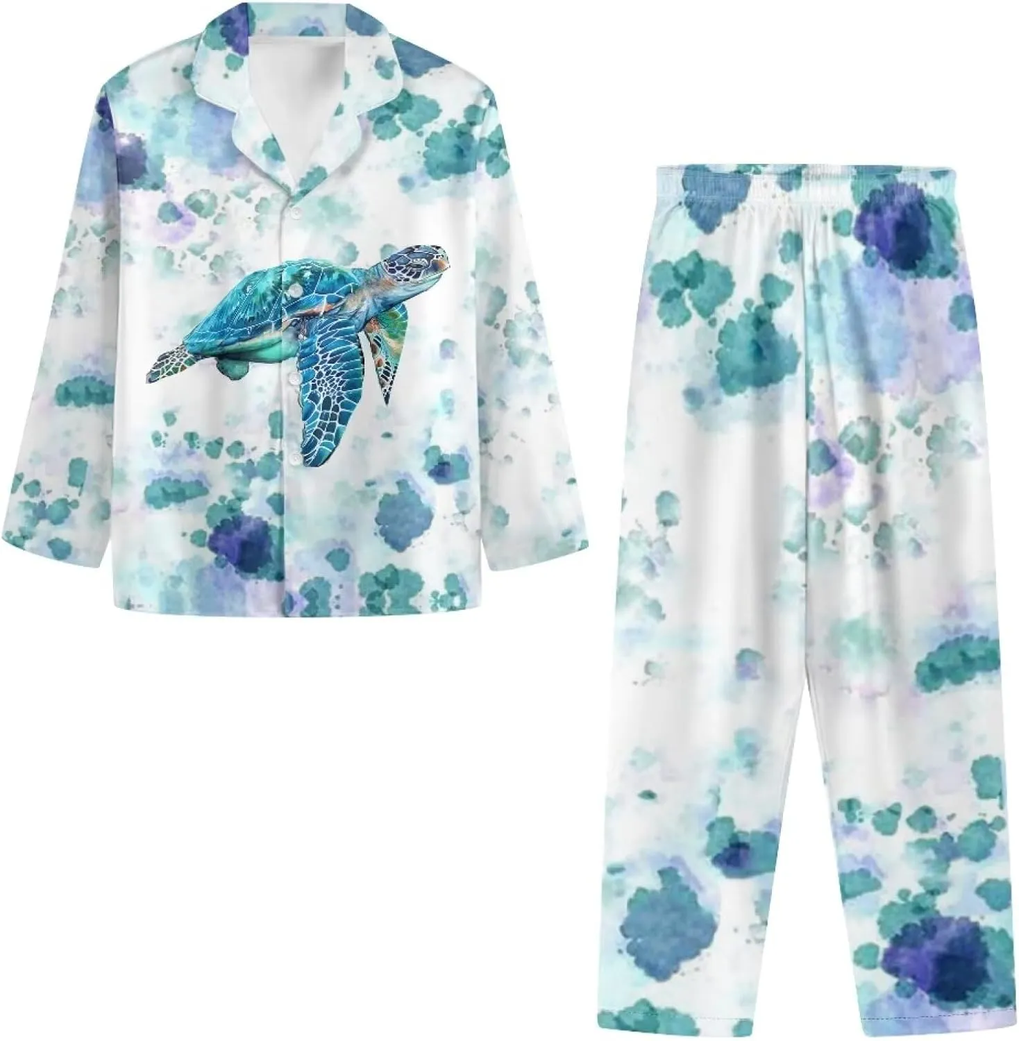 Upetstory Women Pajamas Set Long Sleeve Sleepwear Button Down Loungewear