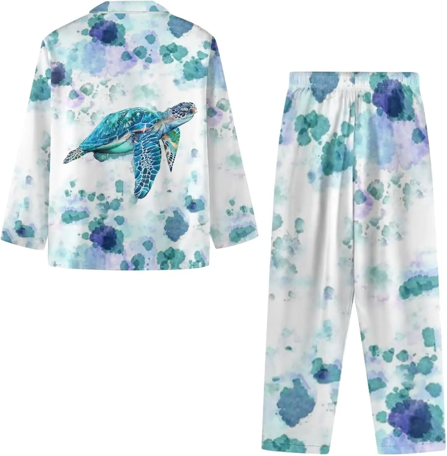 Upetstory Women Pajamas Set Long Sleeve Sleepwear Button Down Loungewear