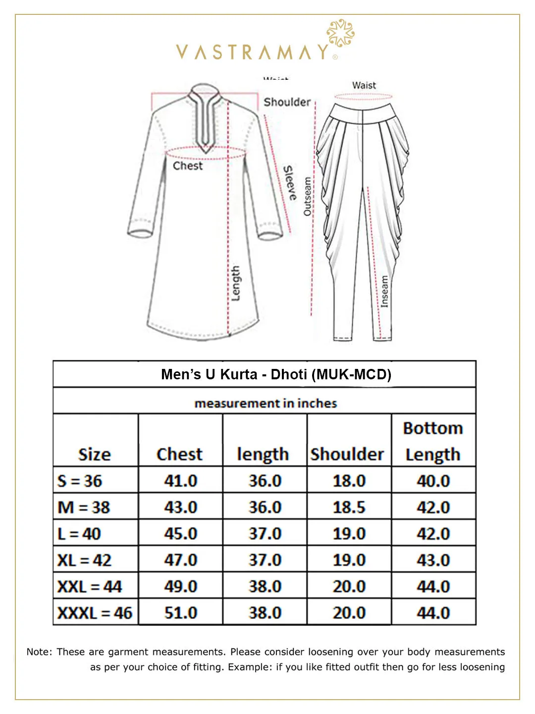 VASTRAMAY Grey Cotton Kurta Dhoti Set