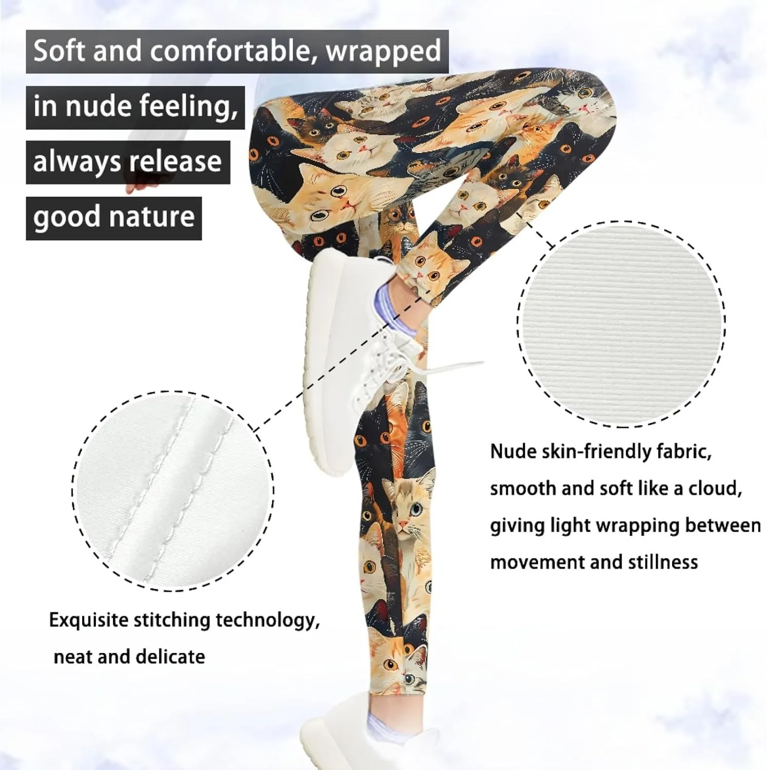 Wanyint Novelty Girls' Yoga Leggings Pants Full Length Athletic Trousers High Waist Tummy Control