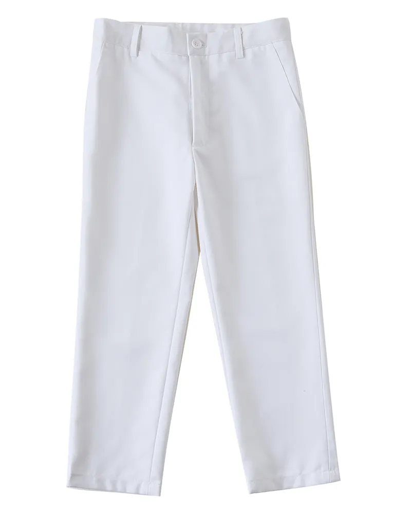 White 3 Piece Kids Boys' Formal Blazer Vest and Pants Dress Suits Set