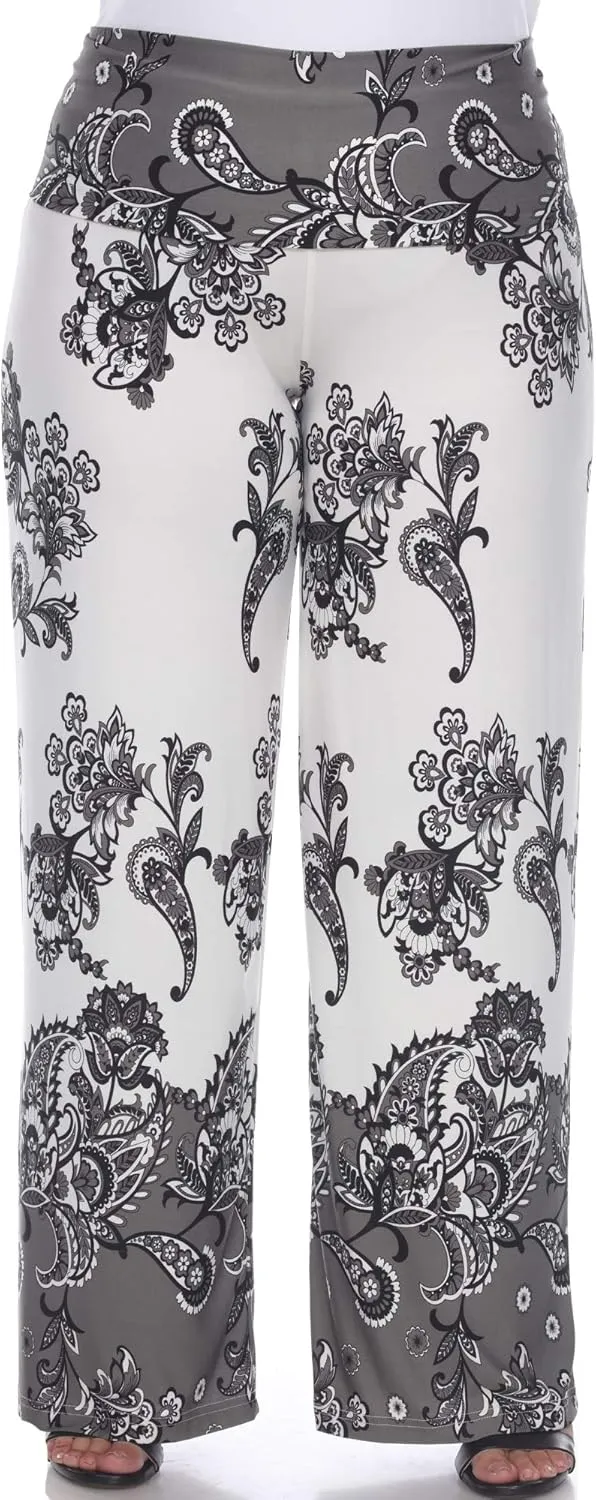 white mark Women's Wide Leg Palazzo Pants Printed