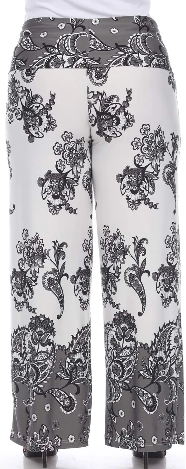 white mark Women's Wide Leg Palazzo Pants Printed