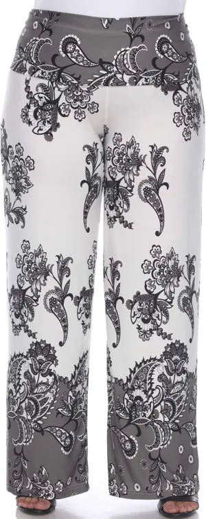 white mark Women's Wide Leg Palazzo Pants Printed