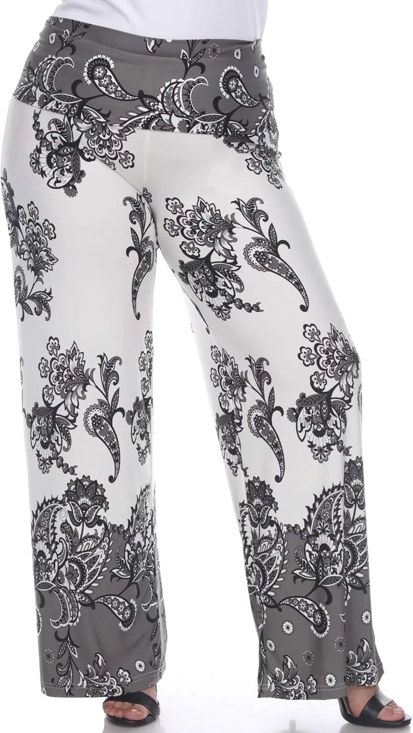 white mark Women's Wide Leg Palazzo Pants Printed