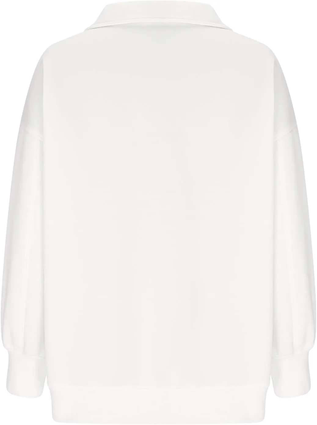 Women Oversized Half Zip Sweatshirt Drop Shoulder Long Sleeves Collar Quarter 1/4 Zipper Pullover Fashion Fall Tops