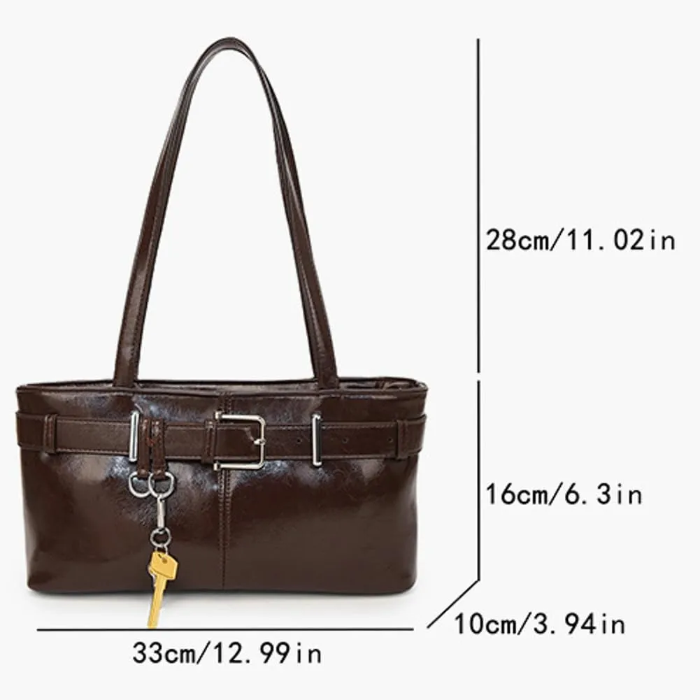 Women PU Leather Underarm Purse Y2K Hobo Clutch Small Trendy Shoulder Bag Solid Tote Handbag