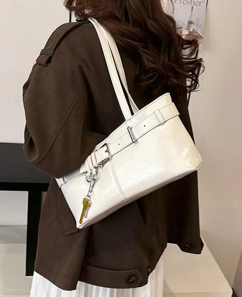 Women PU Leather Underarm Purse Y2K Hobo Clutch Small Trendy Shoulder Bag Solid Tote Handbag
