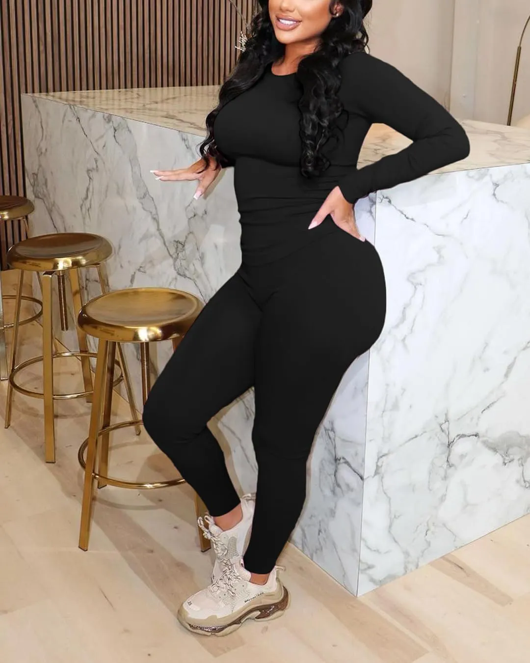 Women's 2 Piece Outfits Track Suits Long Sleeve Top Jogger Legging Pants Workout Sets for women